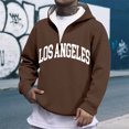 thumbnail image 2 of Los Angeles Quarter Zip Pullover Men Long Sleeve Graphic Hooded Sweatshirt Mens Hoodie Fashion Streetwear, 2 of 5