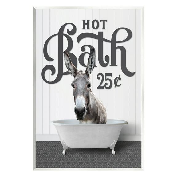 Stupell Industries Vintage Donkey Bathtub Animals & Insects Painting Unframed Art Print Wall Art, 10 x 15