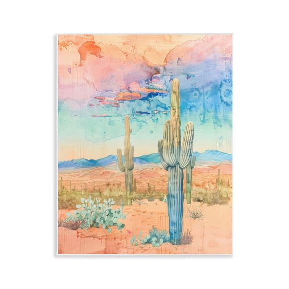 Stupell Industries Pastel Desert Sky Landscape & Nature Painting Unframed Art Print Wall Art, 11 x 14