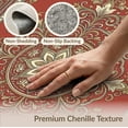 thumbnail image 6 of ODIKA 8'x10' Washable Area Rug Boho Faded Large Crimson Field Featuring Ornate Scrollwork Bohemian for Dining Room, Office, Lounge, Non-Slip Chair-Friendly Mat, 6 of 7