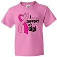 thumbnail image 3 of Inktastic Breast Cancer Awareness I Support My Gigi with Pink Ribbon Youth T-Shirt, 3 of 5
