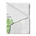 thumbnail image 2 of Hello Summer Soft Flannel Fleece Throw Blanket, Welcoming Summer Typography in Cocktail Glass with Limes, Cozy Plush for Indoor and Outdoor Use, 70" x 90", Lime Green Charcoal Grey, by Ambesonne, 2 of 5