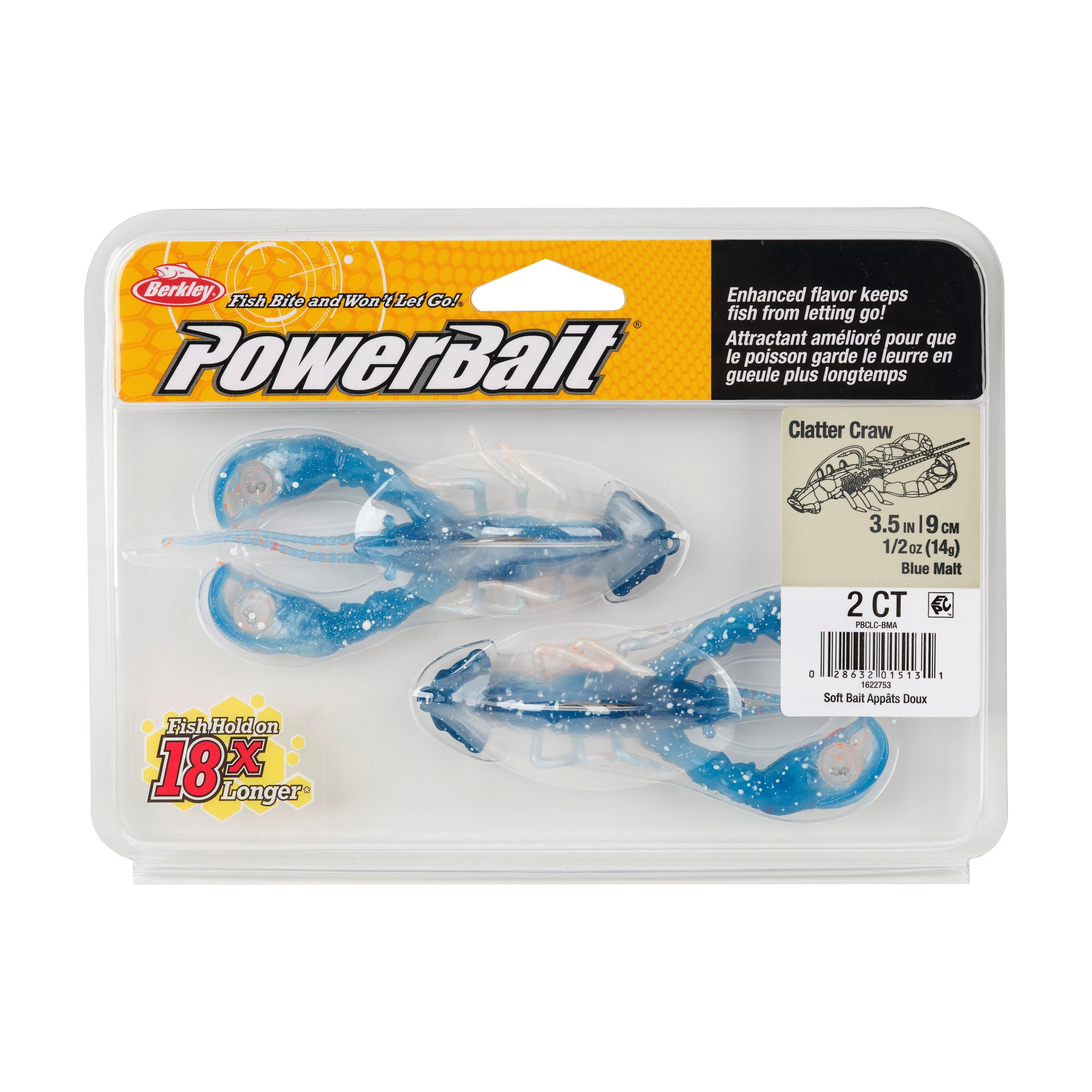 Berkley PowerBait® Clatter Craw, 3.5 in, Blue Malt