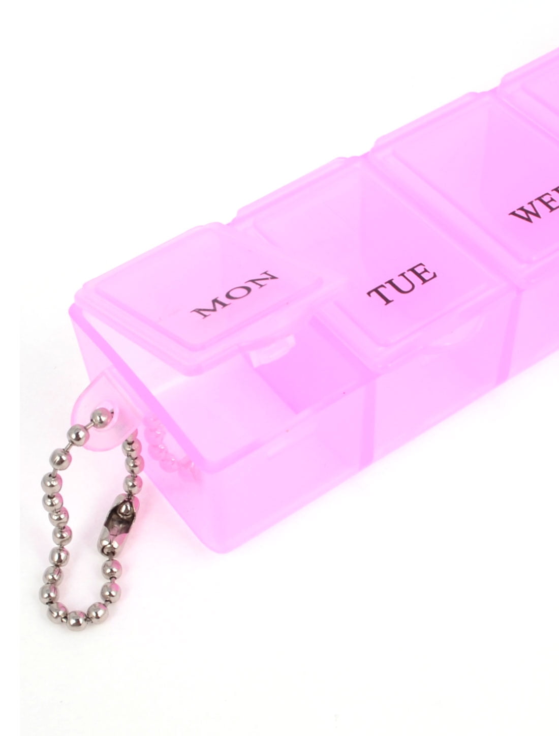 Rectangular Clear Pink Plastic 7 Day Pill Box Organizer Case Walmart