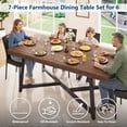 thumbnail image 4 of ANPOO 7 Pieces Dining Table & Chairs Set for 4-8 People, 71 Inch Kitchen Table with 6 Chairs, Rectangle Dining Table with Metal Legs for Dining Room, Living Room, 4 of 8