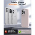 thumbnail image 4 of KOMI Designed for iPhone 16 Pro Max Case,Shockproof Liquid Silicone Protective Phone Case with Soft Anti-Scratch Microfiber Lining Ultra Slim Drop Protection Phone Cover 6.9 inch Dusty Pink, 4 of 5