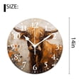 thumbnail image 2 of 14 Inch Wall Clock Battery Operated Silent Clock Decorative for Office, Kitchen, Outdoor, Living Room，Watercolor Highland Cow Cute, 2 of 4