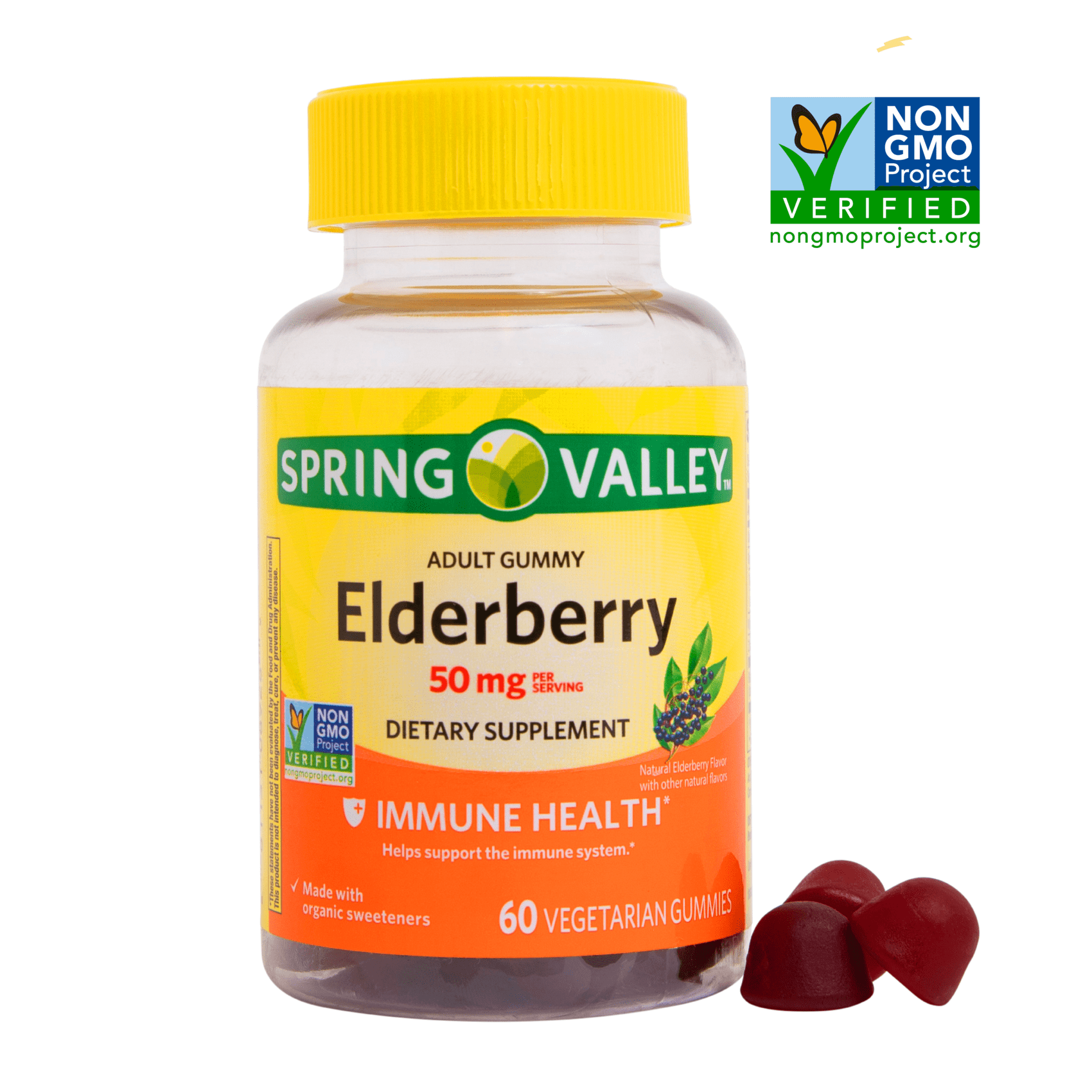 Spring Valley Elderberry Dietary Supplement, Adult Gummies, 60 ct