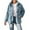 Blue, variant on Womens Jackets Cable Knit Fuzzy Full Zip Up Stand Collar Jackets Side Pocket Warm Soft Oversized Fit Casual Outings Trendy Jackets
