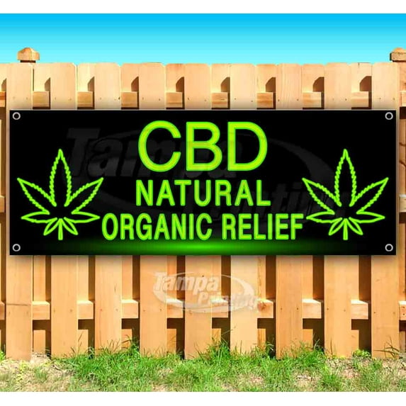 CBD Natural Organic Relief 13 oz Vinyl Banner With Metal Grommets