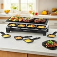 thumbnail image 1 of Techwood 2-in-1 Raclette & Korean BBQ Grill, 1500W Electric Table Grill with 8 Non-Stick Cheese Pans, Removable Plates for Easy Cleaning, Ideal for Party & Family Gathering ,Black, 1 of 6