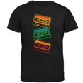 thumbnail image 1 of Retro 80s Neon Sign Cassette Tape Stacked Mens Soft T Shirt, 1 of 1