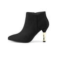 thumbnail image 7 of BLISSFUL STEP Women's Pointed Toe Stiletto Heels Zip Ankle Boots Black 10, 7 of 7