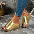 thumbnail image 2 of Ladies Fashion Walking Sandal Leather Toe Thick Sole Casual Sandals And Slippers Slingback Open Toe Wedges High Heels Beach Sandals Slippers, 2 of 7