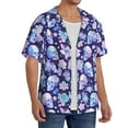 thumbnail image 2 of Sikiie flower Skull starry sky Men's Wrinkle Free Untucked Cuban Shirt Business Casual Button Down Shirts Short Sleeve ShirtX-Large, 2 of 5