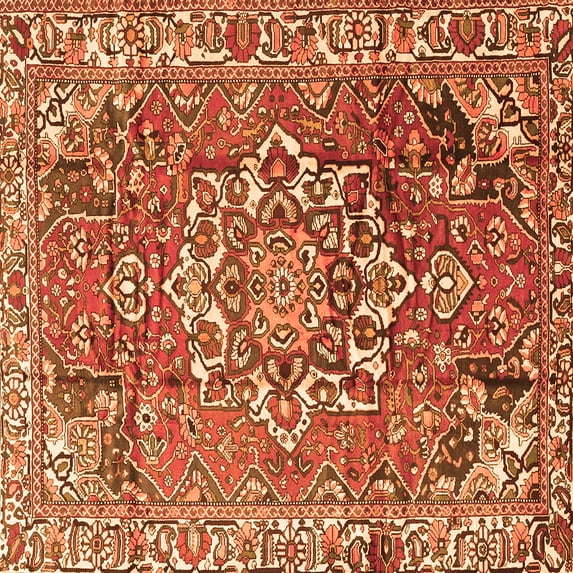 Ahgly Company Indoor Square Persian Orange Traditional Area Rugs, 7' Square