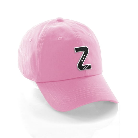 Daxton 3D Custom Alphabet AZ Letter Numbers Initial Baseball Dad Hat- Pink, Letter Z