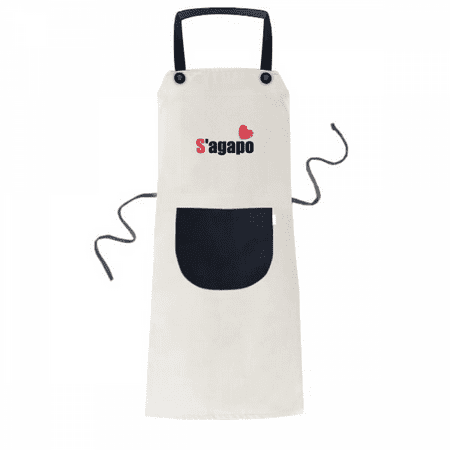 

Greek I Love You Language Affection Dialect Apron Adjustable Bib Cotton Linen BBQ Kitchen Pocket Pinafore