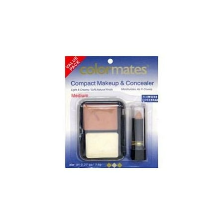 (4 Pack) Compact Makeup-Medium with Concealer Stick (4 pack)