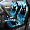 thumbnail image 2 of Uorisanigo Cute Black Cat 14 Pieces Cars Seat Covers Sets Steering Wheel Cover and Cars Headrest Cover Center Console Cover Car Seat Belt Cover Water Cup Pad Comfortable Suitable for Car SUV, 2 of 6