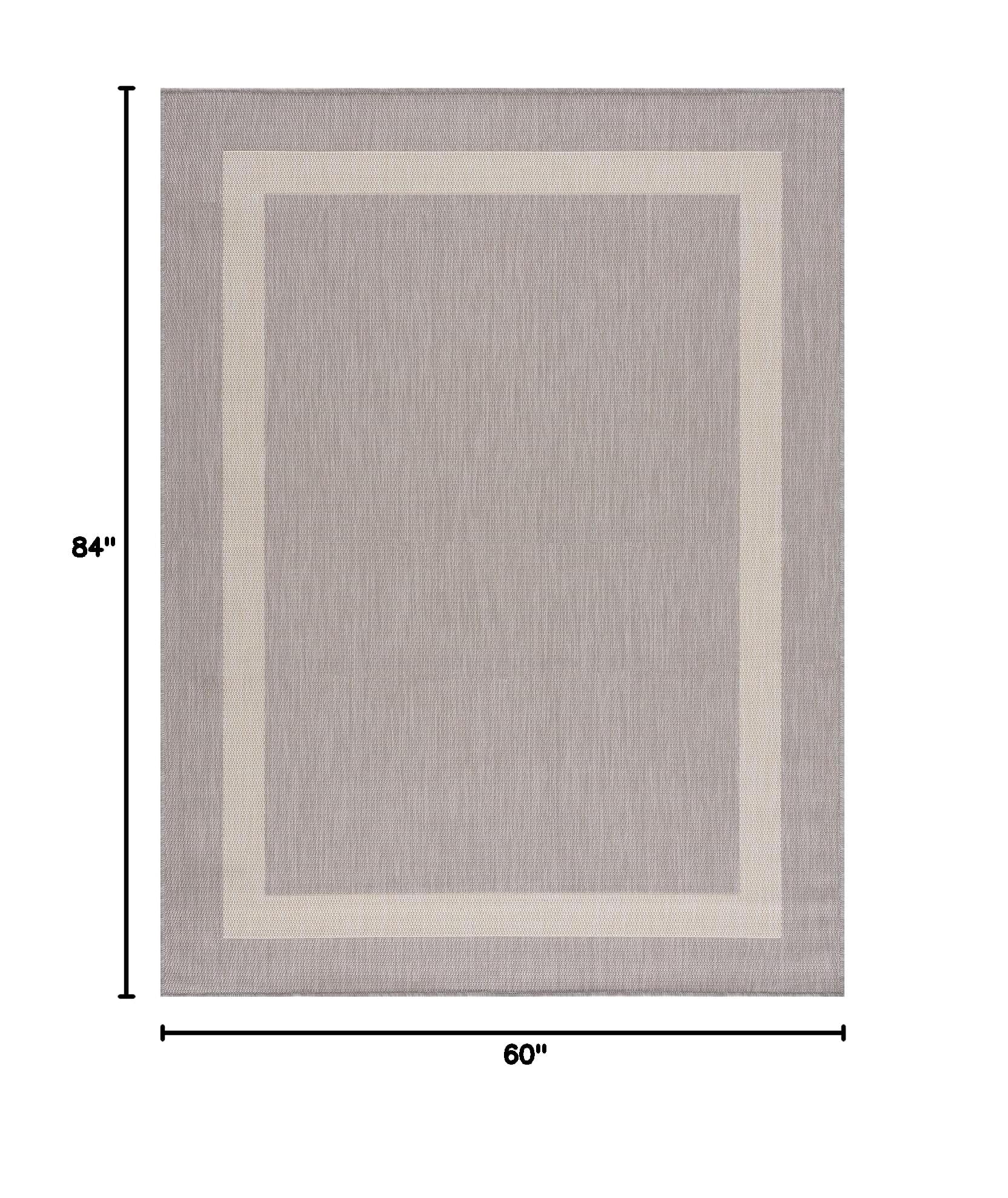 Outdoor Rug 5x7 Modern Outside Rugs For Patios Porches Waterproof Durable Washable Non-shedding  Easy-to-clean Indoor Area Carpet (5 X 7 Bordered - Gray/white)