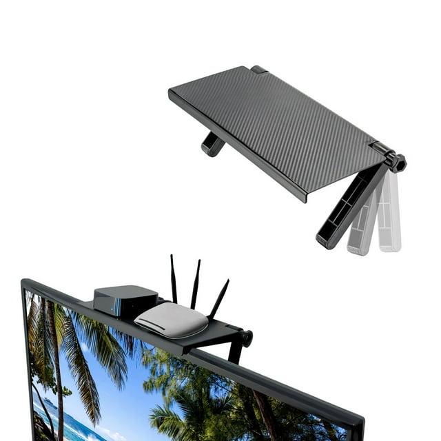 Étagère Supérieure Réglable pour Écran d'Ordinateur Support de Bureau Télécommande Support de Rangement