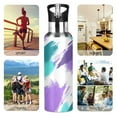 thumbnail image 7 of Yayeee 33oz Insulated Water Bottle Double Wall Stainless Steel with Flip Straw Lid, Green Drawing, 7 of 7
