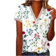 thumbnail image 1 of Birdeem Mode Femmes Été Col en V Manches Courtes T-Shirt Imprimé Décontracté Blouse, 1 of 12