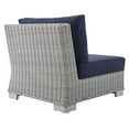 thumbnail image 5 of Modway Conway Modern Rattan & Fabric Outdoor Armless Chair in Light Gray/Navy, 5 of 10