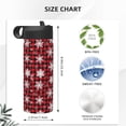 thumbnail image 4 of Yiaed Snowflakes On A Buffalo Plaid Christmas Print Water Bottle with Straw Lid, Stainless Steel Double Wall Insulated Water Bottle | Leak-Proof and Spill-Proof Water Bottle, 4 of 8