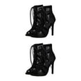 thumbnail image 3 of Qarigey Flexibilidad Y Durabilidad Sandalias De Tacón Alto Mujer Combinadas Transpirables Negro treinta y siete 2Conjunto, 3 of 6