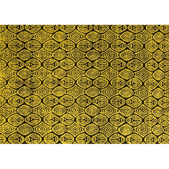 Ahgly Company Indoor Rectangle Abstract Yellow Modern Area Rugs, 5' x 8'