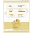 thumbnail image 4 of Ajazz AS Royal Yellow Pre-Lubed Linear Switches for Mechanical Keyboard, 3 Pin 45gf -45 PCs, 4 of 10