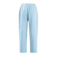 thumbnail image 6 of Womens Cropped Pants Elastic Waist Comfortable Casual Wear Summer Fashionable Lightweight Pants For Women 2025 Trends Blue XXXL Size, 6 of 6