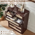 thumbnail image 4 of Leyaoyao Vertical Dressers for Bedroom, 6 Drawers Dresser with Textured Metal Handles, Adult Wood Storage Cabinet for Living Room, Grey White, 4 of 9