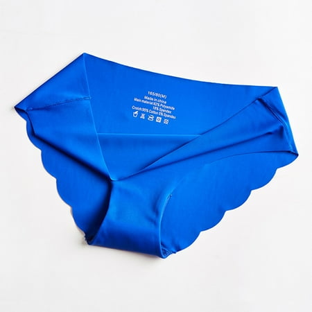 

Ladies Sexy Solid Color Ice Silk Seamless Wave Low-rise Panties