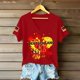 thumbnail image 4 of Women's Germany Football Graphic T-Shirt, V-Neck Casual Letter Print T-Shirt, Fashion Short Sleeve Graphic Tee, Summer Daily Lightweight Tops for Soccer Tournament 2026 Red Size: 2XL, 4 of 4