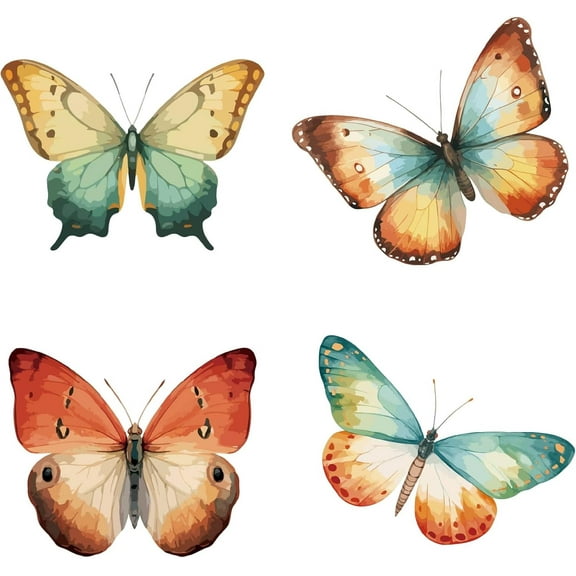 4Pcs Butterfly Window Stickers Waterproof Insect Window Decals Alert Film Bathroom Kitchen Sliding Door Glass Anti-Collision Clings