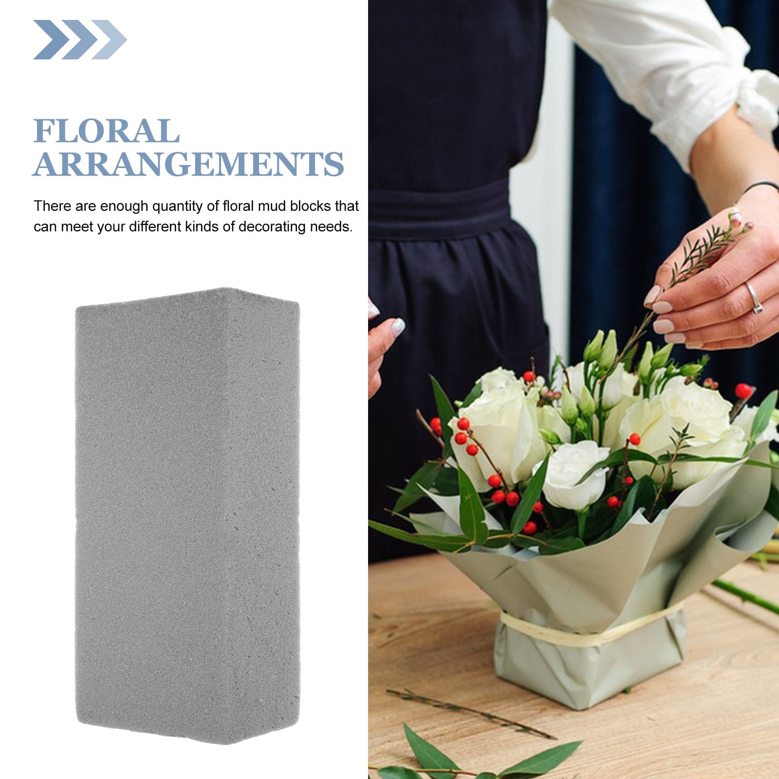 LOLIPPYY Grey Floral Mud Base for Flower Arrangements, Flower Holder Supplies for Home, Wedding, and Event Decorations