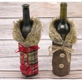 thumbnail image 3 of Bearachild Funda navideña para botella de vino, manga larga de cerveza de Año Nuevo, pajarita de felpa larga de Navidad, ropa para botella de vino, Kits de decoración para fiestas Rojo Bearachild HA070032-01B, 3 of 6