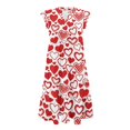 thumbnail image 5 of Yuyamidu Red Valentines Day Dress for Women Dresses Heart Print Dress Comfortable V-Neck Ruffle Sleeve Flowy Tiered Midi A-Line Dresses with Pockets, Size XL, 5 of 8