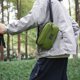 thumbnail image 1 of Bolsa bandolera Bolsa de pecho para exteriores, de nylon, impermeable, de gran capacidad, ligera, para almacenamiento versátil para viajar, deportes, para desplazarse, negra, beige, 1 of 8
