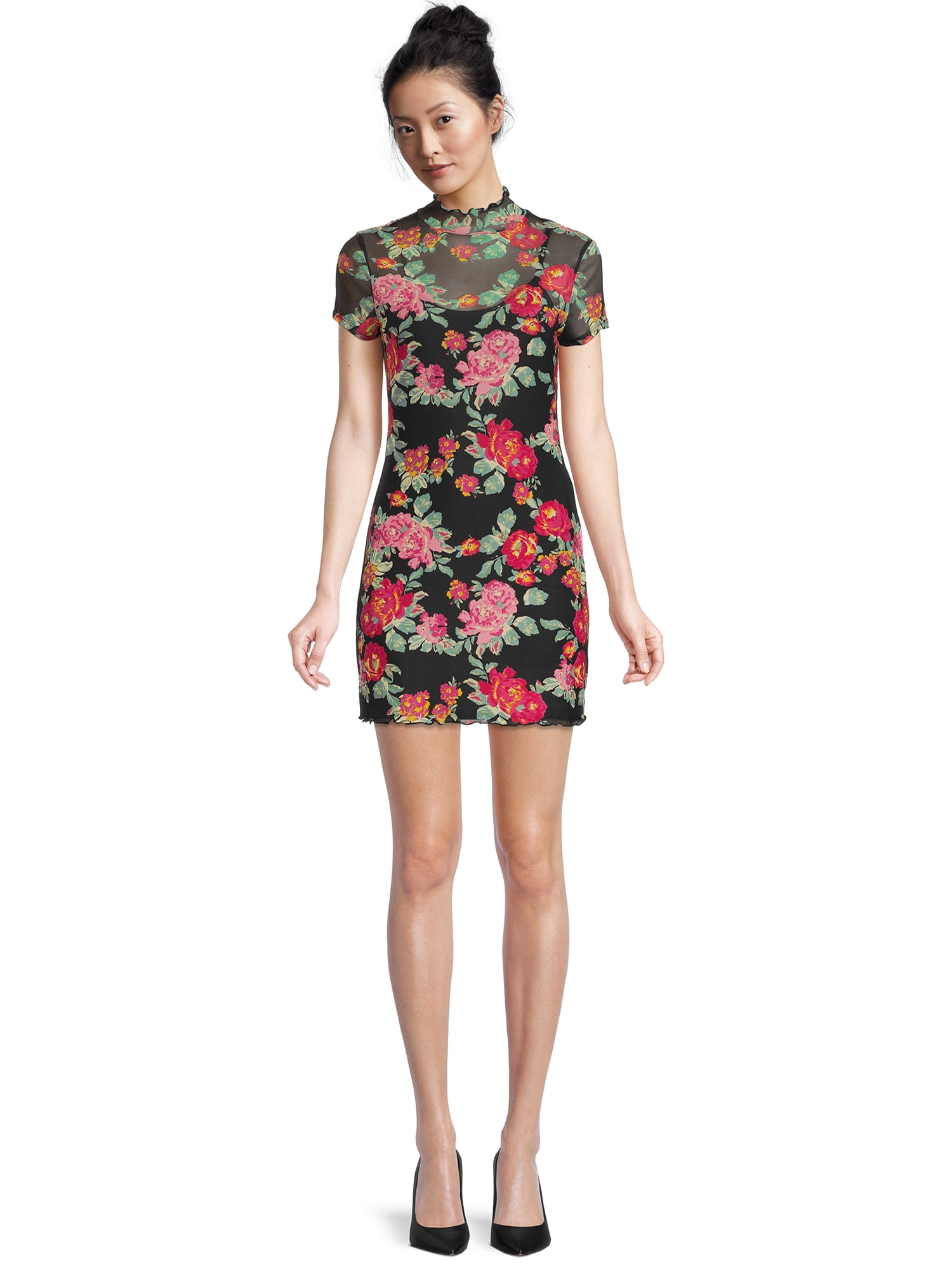 Self Esteem Juniors' Mesh Mini Dress and Liner, 2-Piece