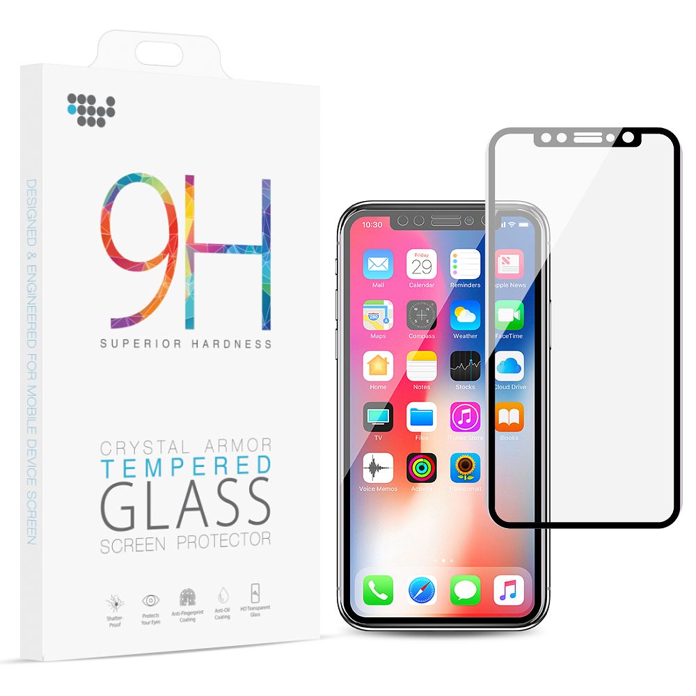 Apple iPhone X Screen Protector, by Insten Full Coverage Clear Tempered