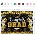 thumbnail image 3 of 7x5FT Congrats Grad Backdrop 2026 Graduation Party Decorations Black Gold Ballon Glitter Photography Background Class of 2026 School Party Supplies Vinyl, 3 of 7