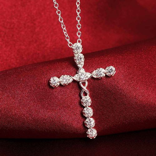 AkoaDa Crystal Cross Pendant Necklace Women's Accessories