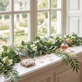 thumbnail image 6 of Ywbawe 5.91ft Artificial Eucalyptus Garland Faux Greenery Vines with Flower Accented Hanging Vine for Indoor Home Party Decor, 1 Pack, 6 of 6