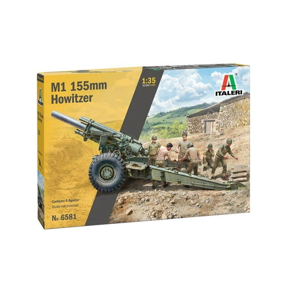 Italeri 6581 M1 155 mm Howitzer 1/35 Scale Plastic Model Kit with Six Figures