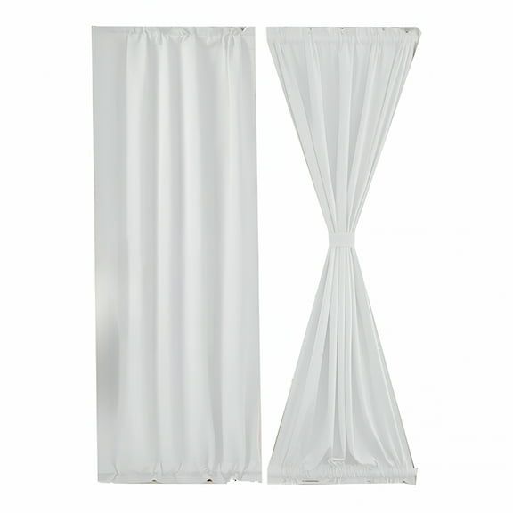 AUQ French Door Curtains,Door Curtains for Door Window Rod Pocket Thermal Blackout Curtain for Doors With Glass Window,Kitchen And Patio Doors for Privacy,25*40" Long,1 Curtain Panel With Tieback