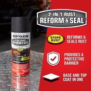 Black, Rust-Oleum Stops Rust 2 In 1 Rust Reform and Seal Spray-344713, 12 Oz